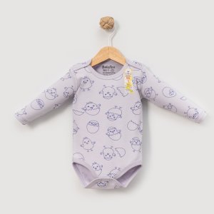 ✨ Kız & Erkek Bebeklere Özel Çıtçıtlı Pamuklu Lila Civciv Body | Maksimum Rahatlık ve Kolay Giydirme