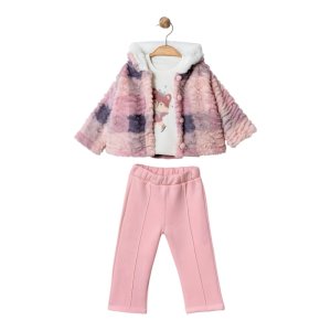 1-3 Yaş Kız Çocuk Takımı | Saf Pamuk Günlük 3'lü Set