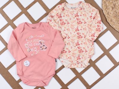 6-18 Ay Kız Bebek Badi | Saf Pamuk Günlük 2'li Zıbın Seti