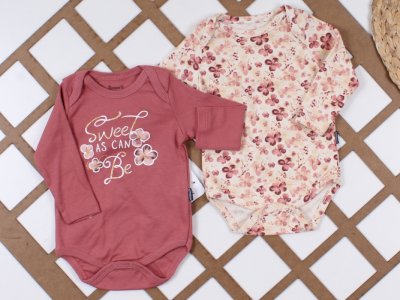 6-18 Ay Kız Bebek Badi | Saf Pamuk Günlük 2'li Zıbın Seti