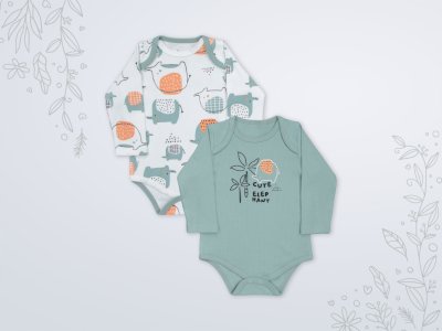 6-18 Ay Erkek Bebek Zıbın | Saf Pamuk Raporlu 2'li Badi Seti