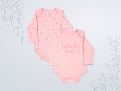 6-18 Ay Kız Bebek Zıbın | Saf Pamuk Raporlu 2'li Badi Seti